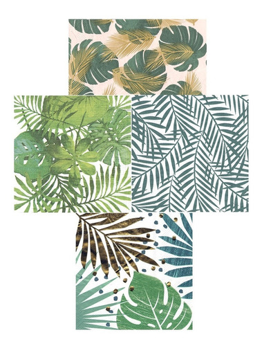 Imagen 1 de 5 de Servilletas Decoupage Set Tropical Dorado Laura Craft