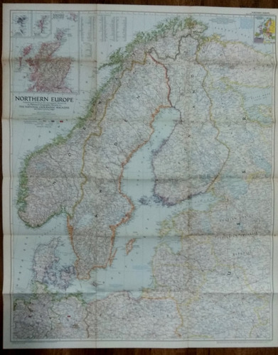 Mapa Antiguo Norte Europa National Geographic Supl