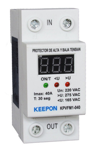 Protector Tension Keepon 40a Reposicion Automatica Volt Din