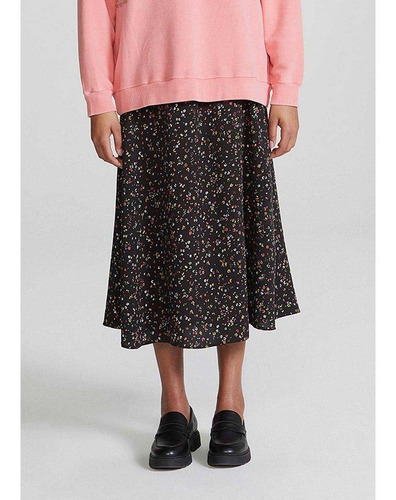Imagem 2 de 3 de Saia Midi Cintura Alta Com Estampa Floral Hering