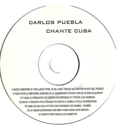 C D - Carlos Puebla - Chante Cuba - 21 Temas Antologicos (Usado)