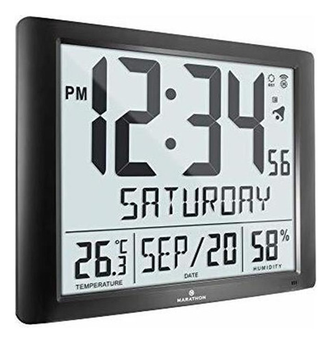 Marathon Cl030061-fd-bk Reloj De Pared Con Calendario C