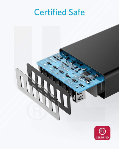 Imagen 3 de 6 de Cargador De Pared - Anker 6 Port Usb - 60w 12amp - Power Iq
