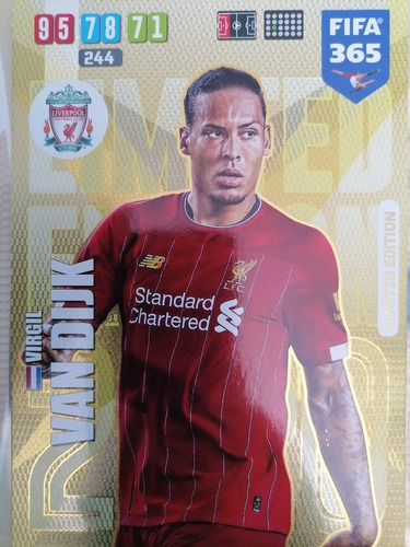 Carta Adrenalyn Fifa 365 2020 Van Dijk Edición Limitada