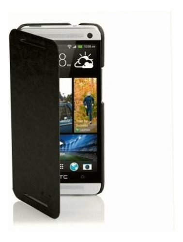 Cubierta, Cuero Sintético, Verizon Htc Uno M7 , Negro Liso