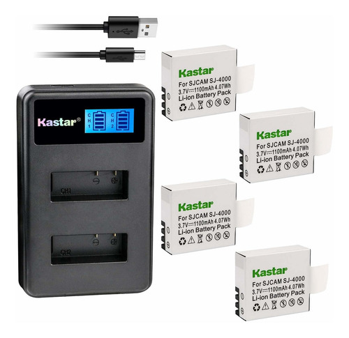 Kastar Bateria Lcd Cargador Usb Dual Para Lcd2-sj4000 4