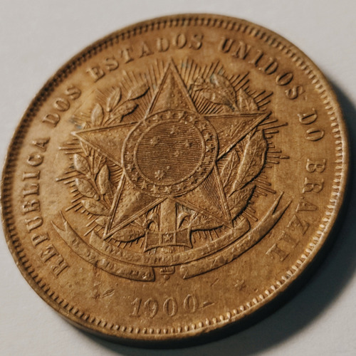 Moeda 20 Réis 1900 Bronze Soberba Brasil Primeira República