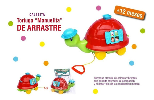 Imagen 4 de 7 de Juguete Didáctico Arrastre Tortuga Manuelita Riva Calesita