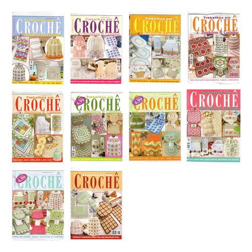 7  Revistas  Crochê Banheiros Cozinhas Lote 1