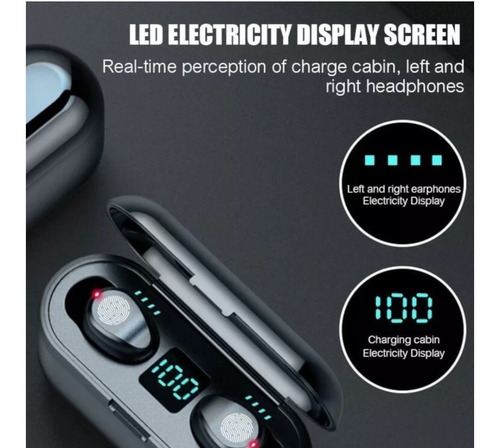 Fone Ouvido Bluetooth 5.0 F9 Sem Fio Touch Black Earphone