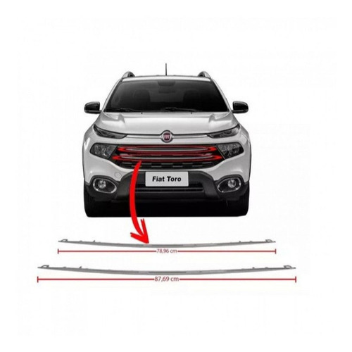 Par Friso Cromado Parachoque Dianteiro Fiat Toro Original