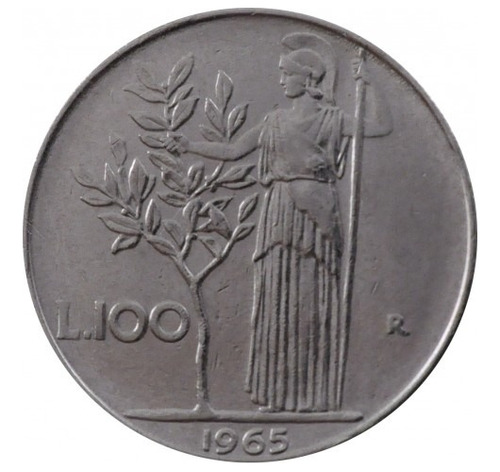 Italia 100 Liras 1965 - Minerva Y Árbol De Oliva - Excelente