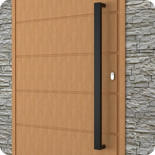 Puxador Inox U Para Porta Pivotante Preto Fosco 30cm