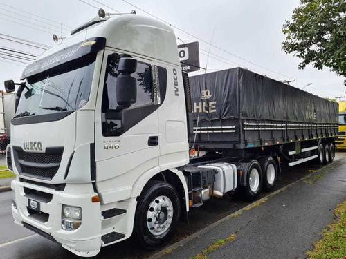 Imagem 5 de 15 de Iveco Hiway 440 6x2 Trucado Ano 2014 + Carreta Graneleira Ro