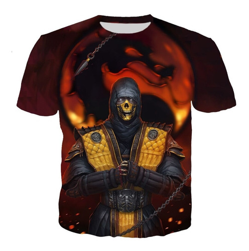 Polera Niño Mortal Kombat Full 3d Impresión Digital