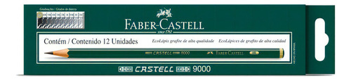 Lapis Preto Tecnico 9000 8b Preto/macio Faber-castell C/12