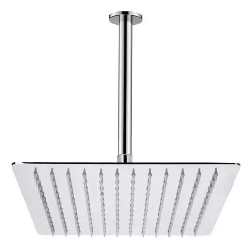 Ducha De Teto 20cm Inox Ss304 Slim 20x20 Com Braço