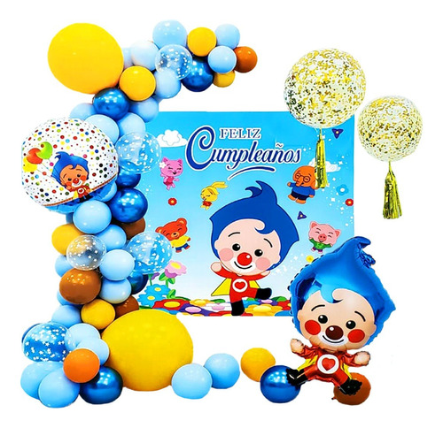 Kit Decoración Globos Payaso Plim Plim Fiesta Cumpleaños