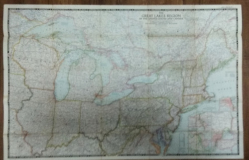 Mapa Antiguo Usa Grandes Lagos National Geographic Suplem