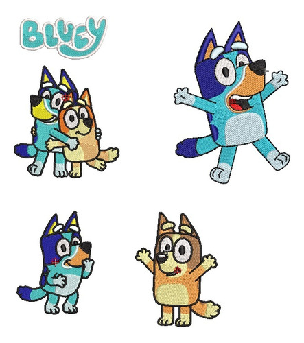 Pack 4 Matrices P/ Maquinas Bordadoras Perrito Bluey Bingo 