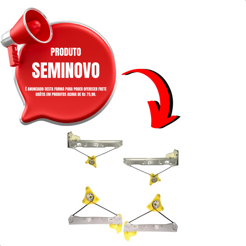 Kit 4 Maquinas Vidro 2 Traseira 2 Dianteira Vw Gol 2008 A 23