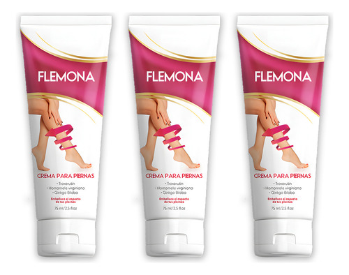 Flemona | Crema Para Las Varices | Piernas | Tres (3) Pack