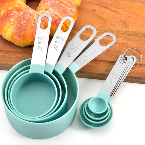 Juegos 8 Cucharas Medidoras Y Tazas Acero Inoxidable Colores