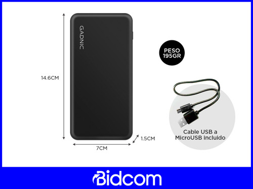 Power Bank Gadnic 15000 Mah Indicador Bateria Portatil Usb
