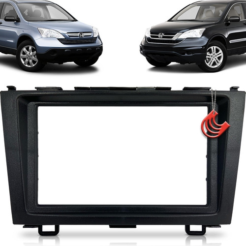 Moldura De Painel 2 Din Multimidia Dvd Mp5 Honda Crv 2007 2008 2009 2010 2011 Preto