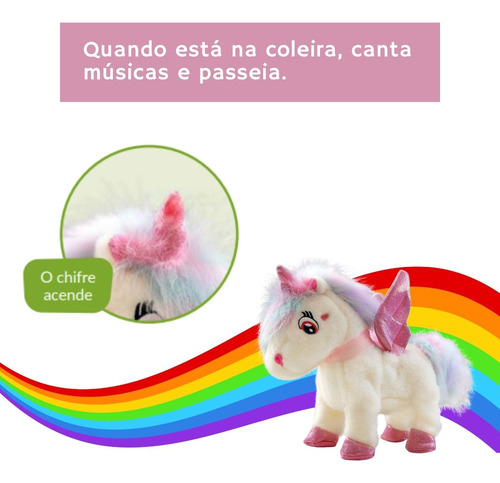 Bicho Pelúcia Unicórnio Canta Repete Fala C/ Luzes - Zoop