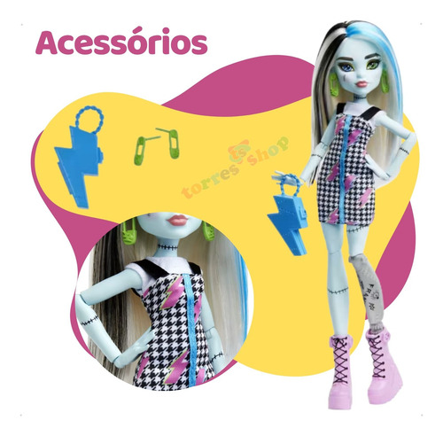 Monster High Frankie Stein Articulada 11 Pontos Mattel Hky76