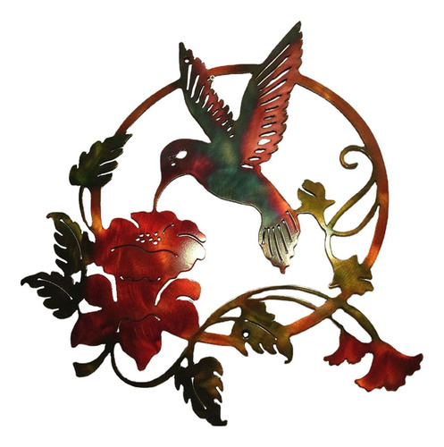 Escultura De Pared De Hierro Con Diseño De Pájaro Para Decor