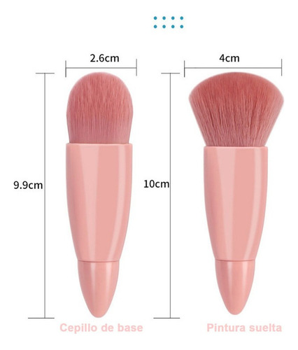 Set De 5 Brochas De Maquillaje De Viaje Portátiles