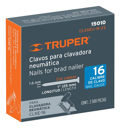 Clavos Para Clavadora Neumática Cal 16 1 Truper