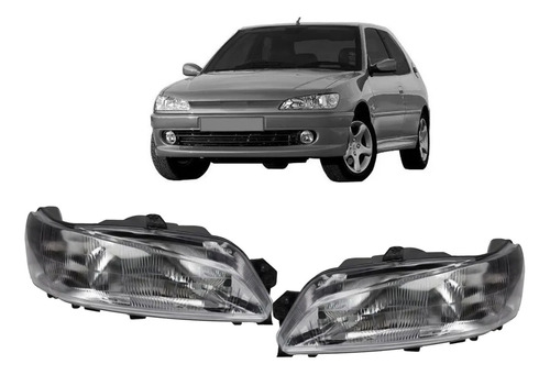 Juego De Opticas Peugeot 306 1997 1998 1999 Vidrio Rayado