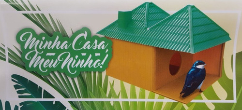 Kit 5 Casa Para Passarinho Colorida Minha Casa Meu Ninho