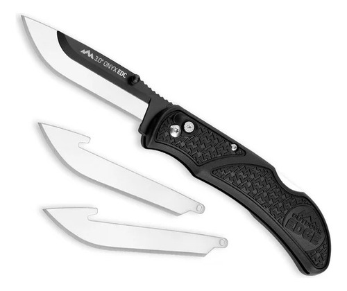 Navaja Razor Onyx Lite Outdoor Edge 3 Pulgadas Con Repuestos Negro