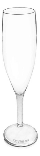 Kit 6 Taças Champagne Transparente Acrílico Poliestireno