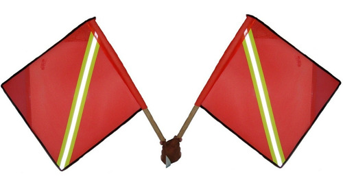 Imagen 5 de 6 de Banderola Vial Con Reflejante 45 X45 Cm Precaucion Seguridad