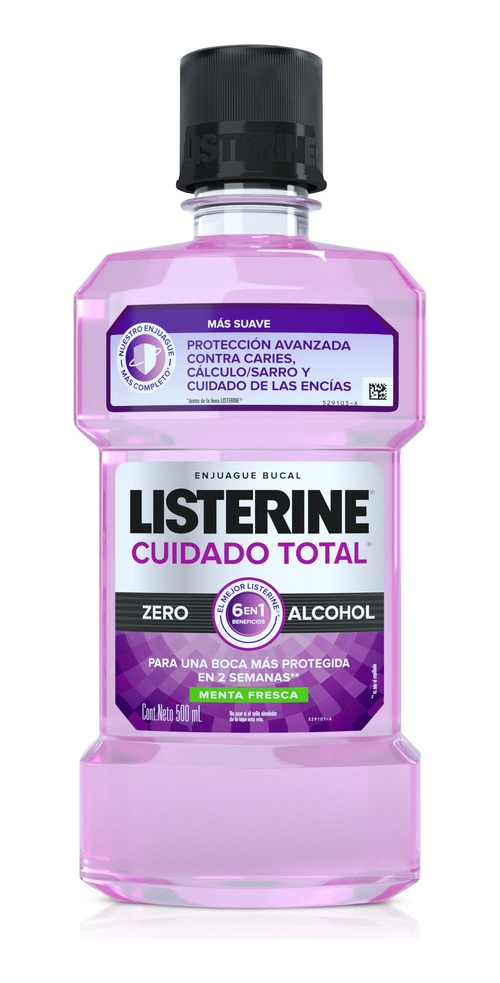Enjuague Bucal Listerine Cuidado Total Zero Alcohol 500ml
