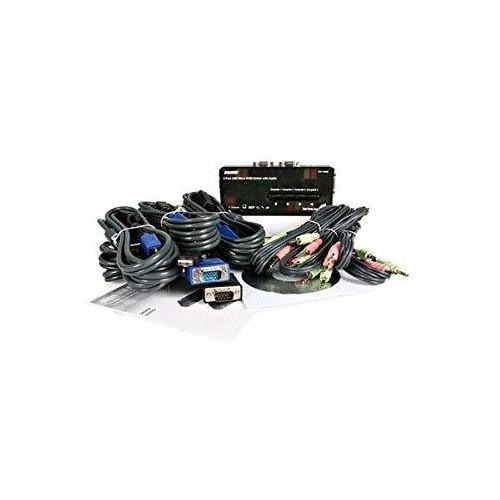 Startech.com Kit De Conmutador Kvm Usb Negro De 4 Puertos Co