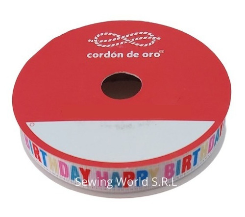 Cinta Gross Happy Birthday De 10 Mm X 10 Mts - Cordón De Oro