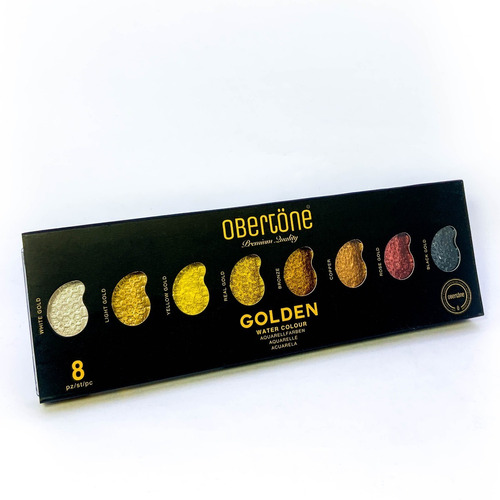 Acuarelas Metalicas Water Colour Golden Obertone 8 Colores