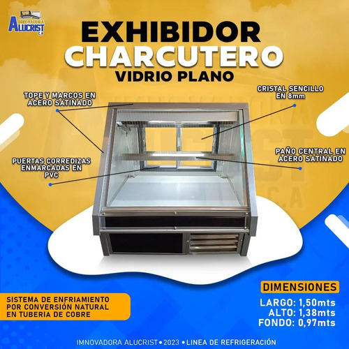 Exhibidor Vidrio Plano 1.50 Metros 