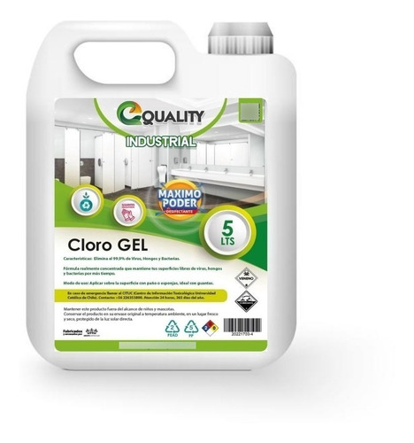 Cloro Gel Concentrado - Industrial 5 Lts
