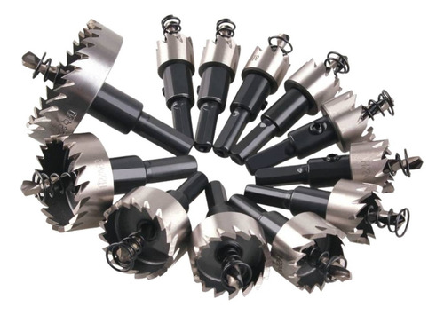Jogo 12 Brocas Serra Copo 15 A 50 Mm Furar Ferro Aço Metal