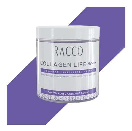 Colageno Hidrolisado Em Pó Racco Collagen Life 200g Sabor Sem sabor
