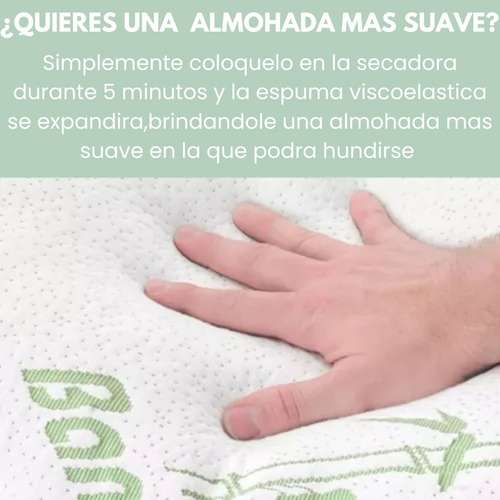 Almohada Bamboo Pillow Con Memory Foam Queen Size 48x71
