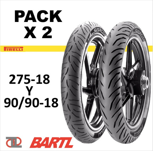 Combo De 2 Cubiertas 275-18 Y 90/90-18 Pirelli Super City