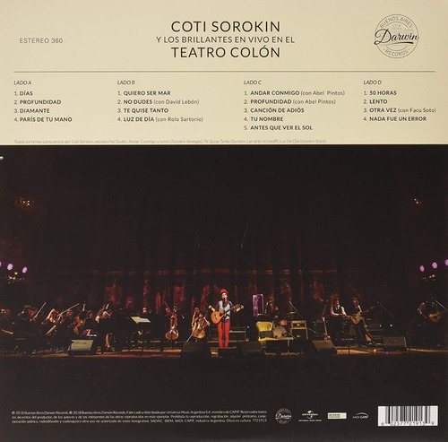 Imagen 2 de 2 de Coti Y Los Brillantes En El Teatro Colón Vinilo Doble Nuevo